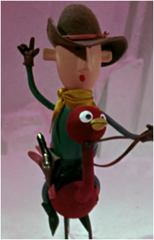 Cowboy Riding an Ostrich's image
