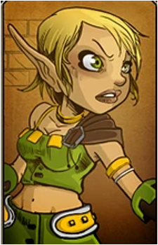 Image source: <a href="https://dungeondefenders.fandom.com/wiki/Heroes" title="External link" target="_blank">https://dungeondefenders.fandom.com/wiki/Heroes</a> (official character portrait from wiki) Huntress {DD}