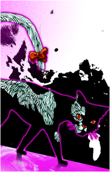 Dark Cat with White Tail's image